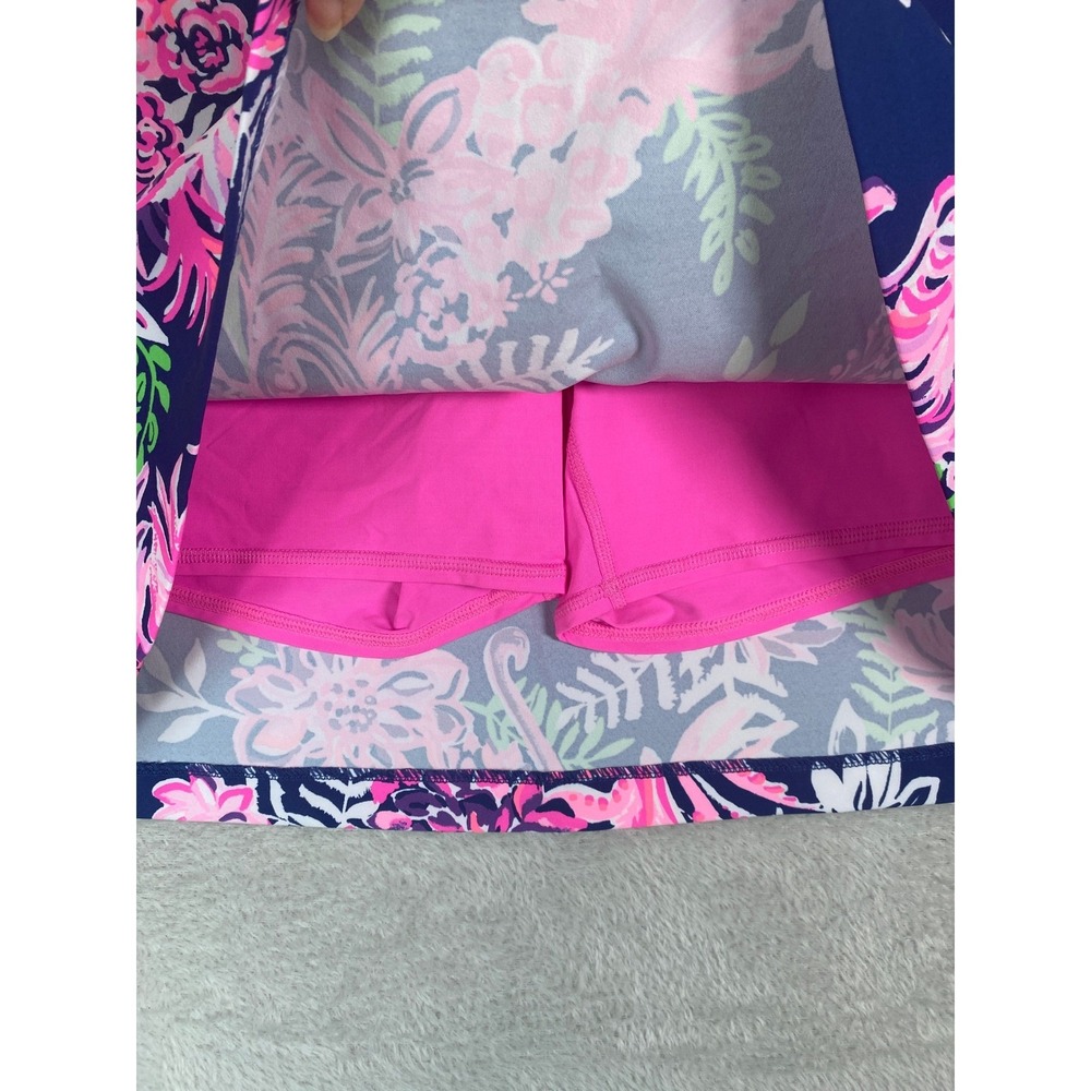 Lilly Pulitzer Luxletic Monica Skort Skirt Women 16 Navy Ruffle Your Feathers - Picture 4 of 10
